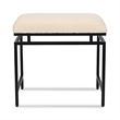 Pemberly Row Black Bench with Cream Boucle Upholstery