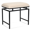 Pemberly Row Black Bench with Cream Boucle Upholstery