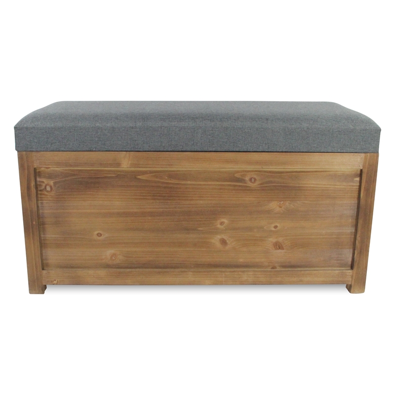 Pemberly Row Nesting Cushioned Wood Storage Benches Set of 2