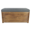 Pemberly Row Nesting Cushioned Wood Storage Benches Set of 2