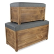 Pemberly Row Nesting Cushioned Wood Storage Benches Set of 2