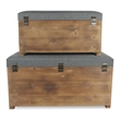 Pemberly Row Nesting Cushioned Wood Storage Benches Set of 2