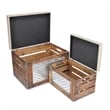 Pemberly Row Nesting Cushioned Wood and Metal Storage Benches Set of 2