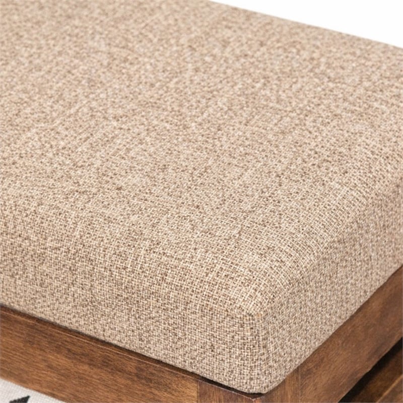 Pemberly Row Nesting Cushioned Wood and Metal Storage Benches Set of 2