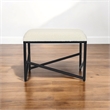 Pemberly Row Abstract Black Bench with White Boucle Upholstery