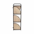 Pemberly Row Foldable 4 Tier Wood and Metal Corner Shelf