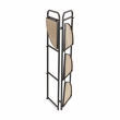Pemberly Row Foldable 4 Tier Wood and Metal Corner Shelf