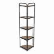 Pemberly Row 5-Tier Foldable Wood and Metal Corner Shelf