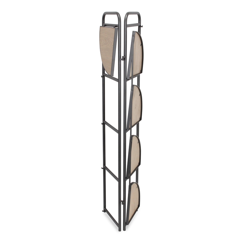 Pemberly Row 5-Tier Foldable Wood and Metal Corner Shelf