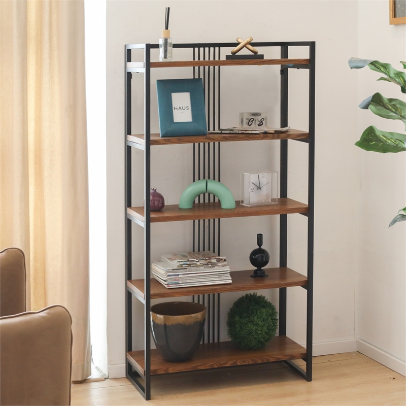 Pemberly Row 5-Tier Metal Framed Wood Shelf