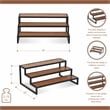 Pemberly Row Wood and Metal Framed Tiered Table Shelf