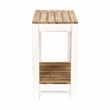 Pemberly Row Brown and White Wooden Side Table with Storage