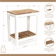 Pemberly Row Brown and White Wooden Side Table with Storage