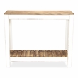 Pemberly Row Brown and White Wooden Entry Table with Storage