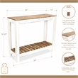 Pemberly Row Brown and White Wooden Entry Table with Storage