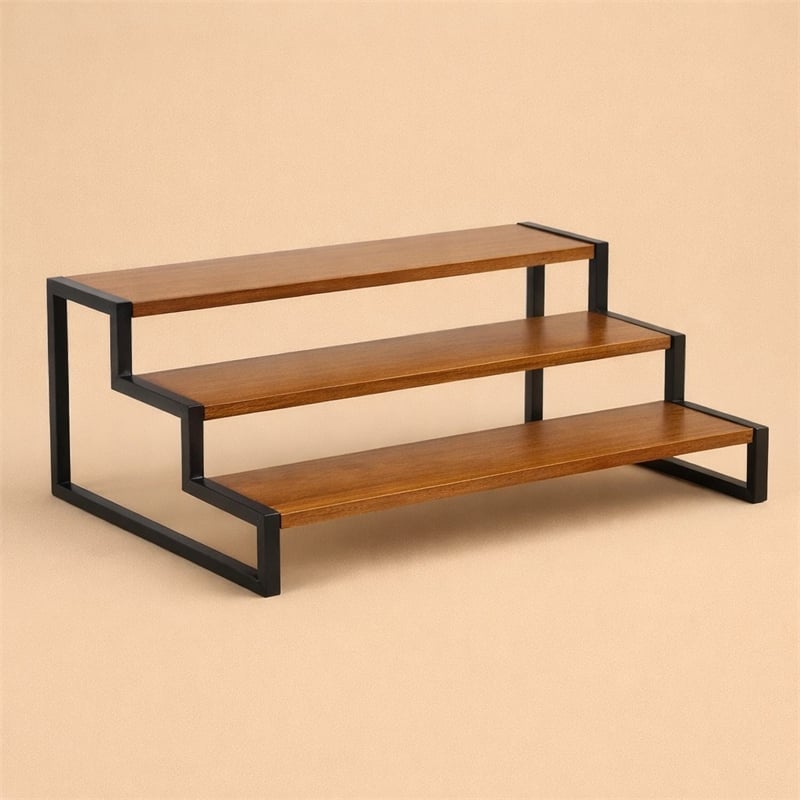 Pemberly Row 3-Tier Metal Framed Wood Shelf