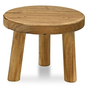 Pemberly Row 7.75&quot 3 Leg Wood Stand in Brown Finish