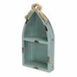 Pemberly Row Small Canoe Style 2 Tier Wooden Shelf