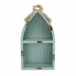Pemberly Row Small Canoe Style 2 Tier Wooden Shelf