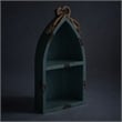 Pemberly Row Small Canoe Style 2 Tier Wooden Shelf