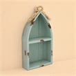 Pemberly Row Small Canoe Style 2 Tier Wooden Shelf