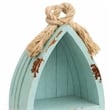 Pemberly Row Small Canoe Style 2 Tier Wooden Shelf