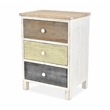 Pemberly Row Urban Style 3 Drawer Wooden Nightstand with Ceramic Knobs