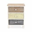 Pemberly Row Urban Style 3 Drawer Wooden Nightstand with Ceramic Knobs