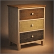 Pemberly Row Urban Style 3 Drawer Wooden Nightstand with Ceramic Knobs