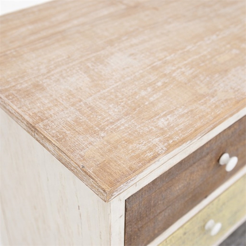 Pemberly Row Urban Style 3 Drawer Wooden Nightstand with Ceramic Knobs