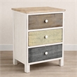 Pemberly Row Urban Style 3 Drawer Wooden Nightstand with Ceramic Knobs