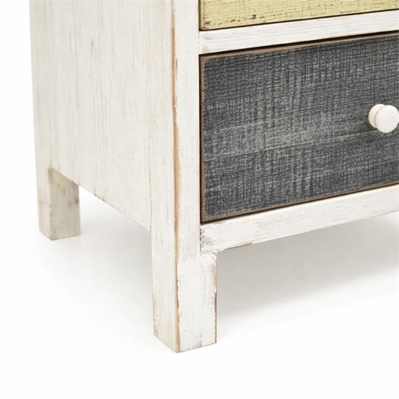 Pemberly Row Urban Style 3 Drawer Wooden Nightstand with Ceramic Knobs