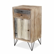 Pemberly Row Urban Paneled Side Table with Drawer in Multi-Color Finish