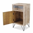 Pemberly Row Urban Paneled Side Table with Drawer in Multi-Color Finish
