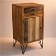 Pemberly Row Urban Paneled Side Table with Drawer in Multi-Color Finish