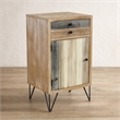Pemberly Row Urban Paneled Side Table with Drawer in Multi-Color Finish