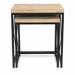 Pemberly Row Set of 2 Rectangular Wood and Metal Side Tables