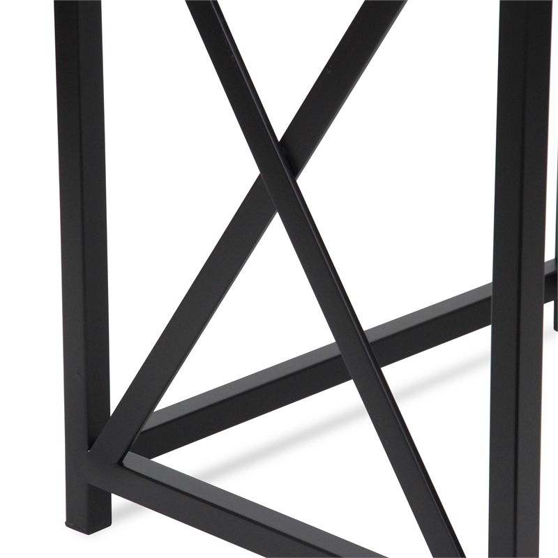 Pemberly Row Set of 2 Rectangular Wood and Metal Side Tables