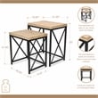 Pemberly Row Set of 2 Rectangular Wood and Metal Side Tables