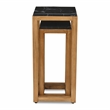 Pemberly Row Set of 2 Black Marble Topped Wood Tables