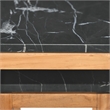 Pemberly Row Set of 2 Black Marble Topped Wood Tables