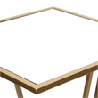 Pemberly Row Set of 2 Square Metal Tables with Mirror Tops in Gold
