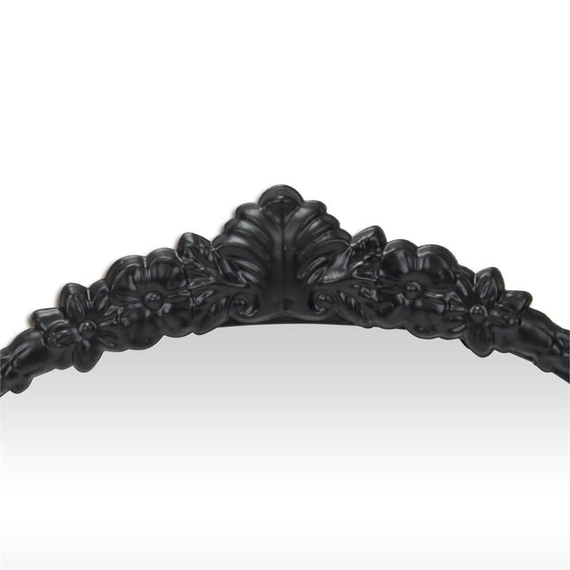 Pemberly Row Modern Victorian Black Accent Mirror with Hanging Hook