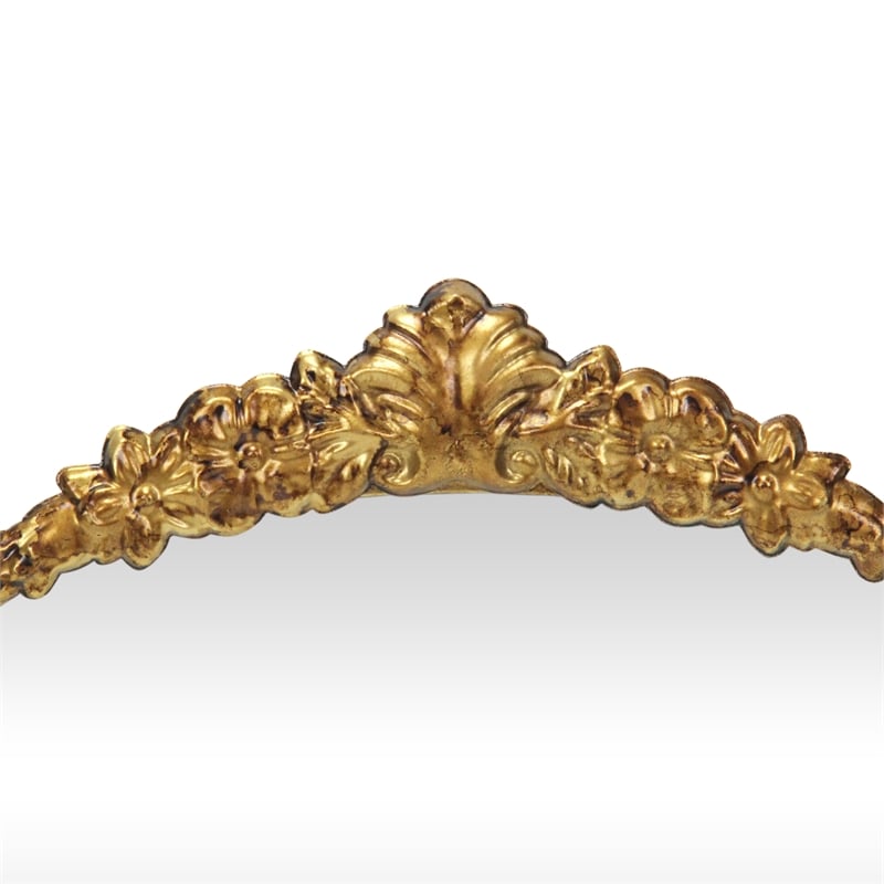 Pemberly Row Modern Victorian Gold Accent Mirror with Hanging Hook