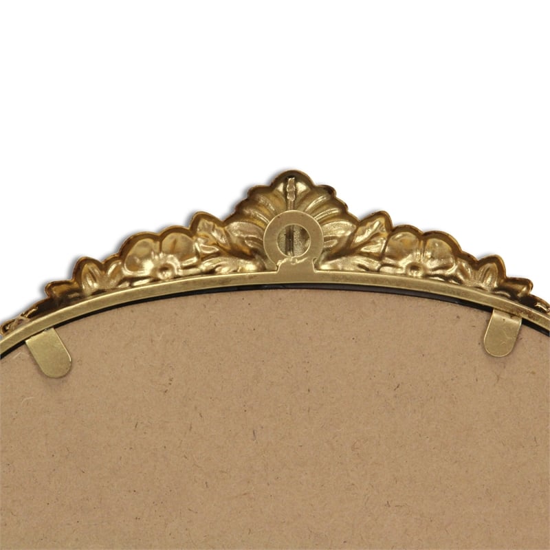 Pemberly Row Modern Victorian Gold Accent Mirror with Hanging Hook