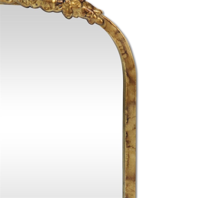 Pemberly Row Modern Victorian Gold Accent Mirror with Hanging Hook