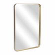 Pemberly Row Gold Metal Rectangular Wall Mirror with Hanging Openings