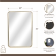 Pemberly Row Gold Metal Rectangular Wall Mirror with Hanging Openings