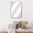 Pemberly Row Gold Metal Rectangular Wall Mirror with Hanging Openings