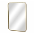 Pemberly Row Rectangular Gold Metal Mirror with Studded Details